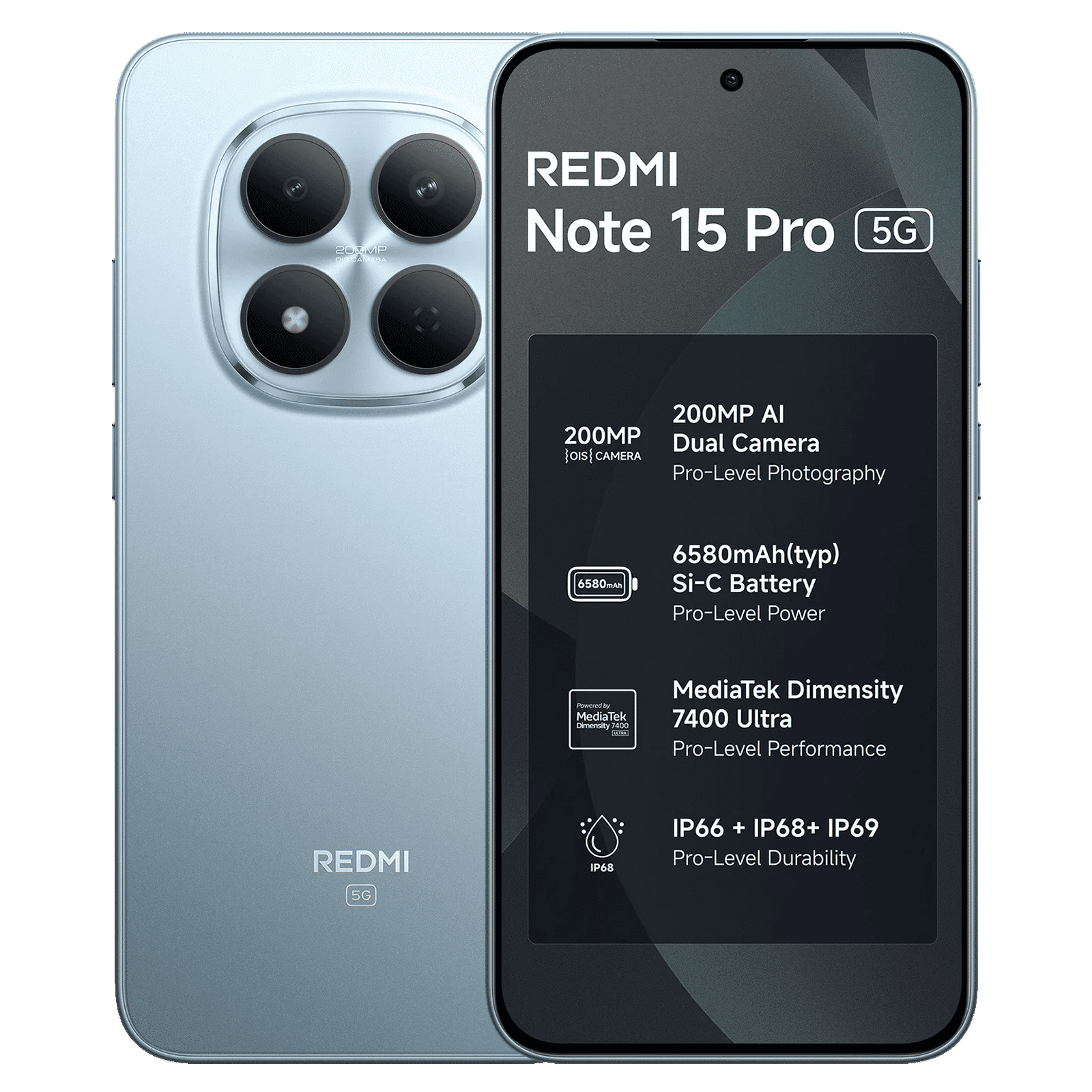 Buy Redmi Note 15 Pro 5G (8GB RAM, 256GB, Mirage Blue) Online - Croma